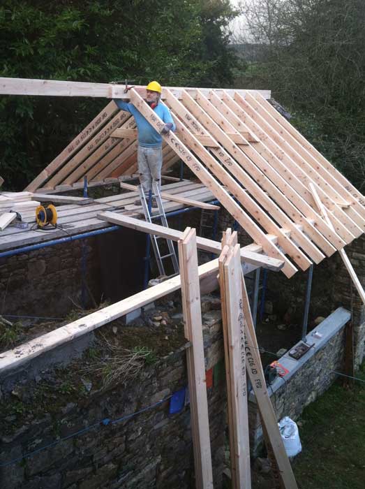 Rafters over half the roof