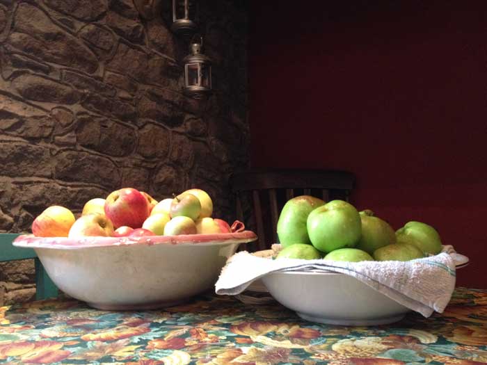 Apples in bowls